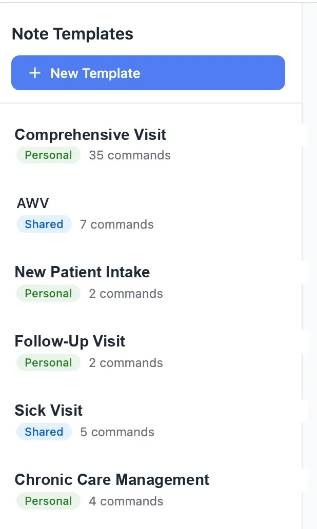Manage your personal and shared templates in one place.