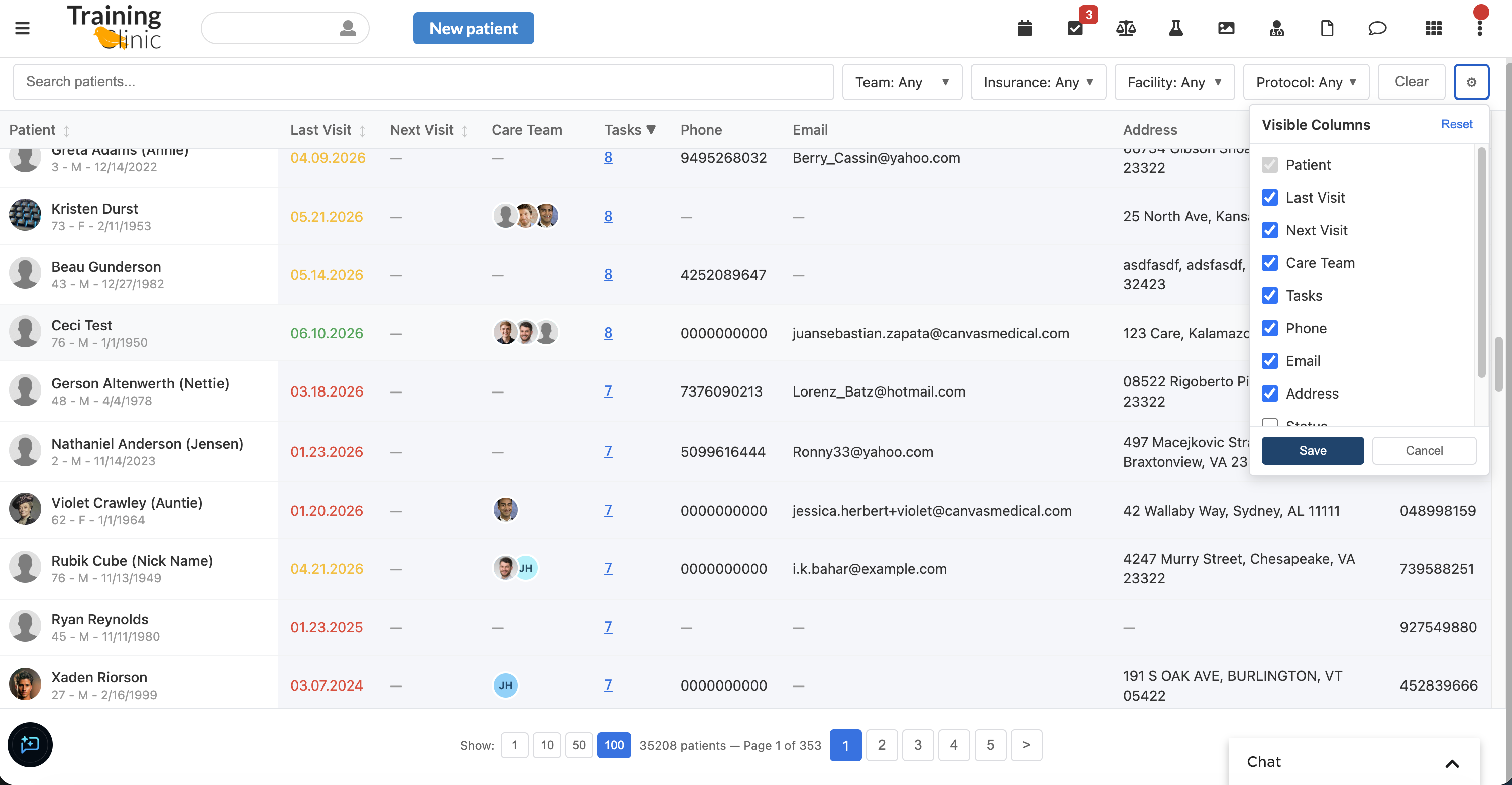 Show, hide, and reorder columns from the column picker; the selection is driven by the PANEL_CONFIG secret.