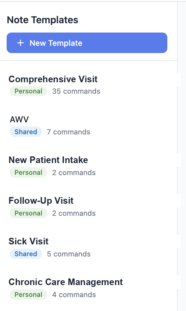 Manage your personal and shared templates in one place.
